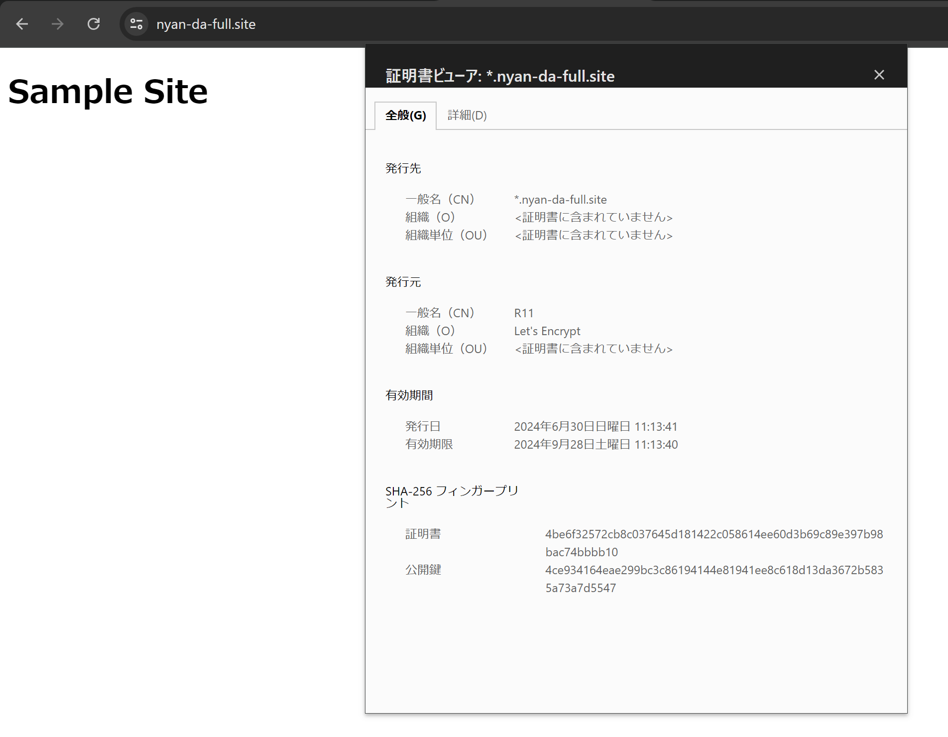 Cloudflareに移行前のVercelの証明書